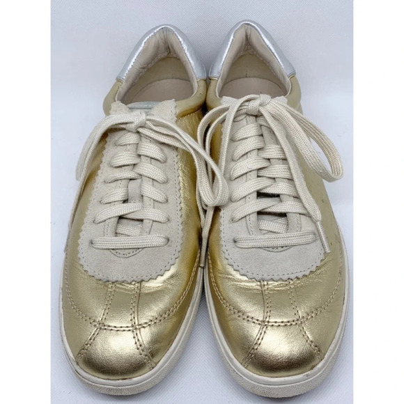 Coach Gold Metallic Lace Up Sneaker 9 - Picture 2 of 7